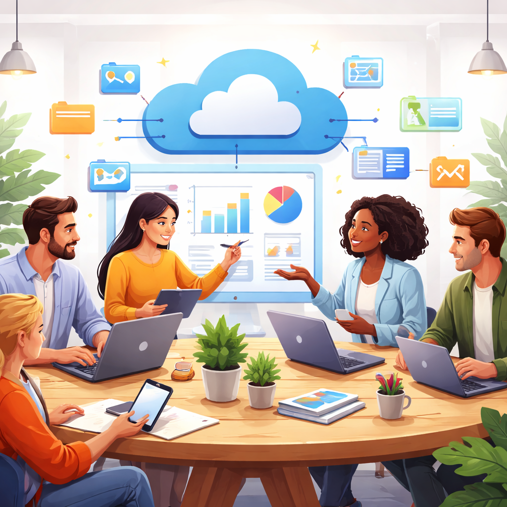 多人协作场景插画